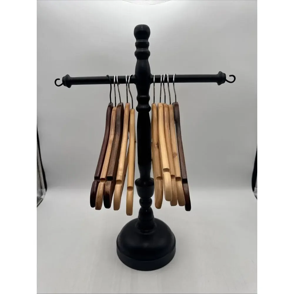 Lot Of 10 Beautiful Wood Hangers For Pants And Or Suits